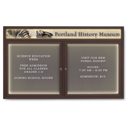 United Visual Products Indoor Enclosed Combo Board, 42"x32", Gold Frame/Grey & Keylime UVCB4232G-GREY-KEYLIME